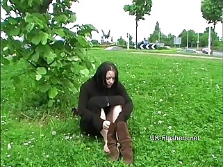 Teen student nude in public and amateur flashing in Birmingham